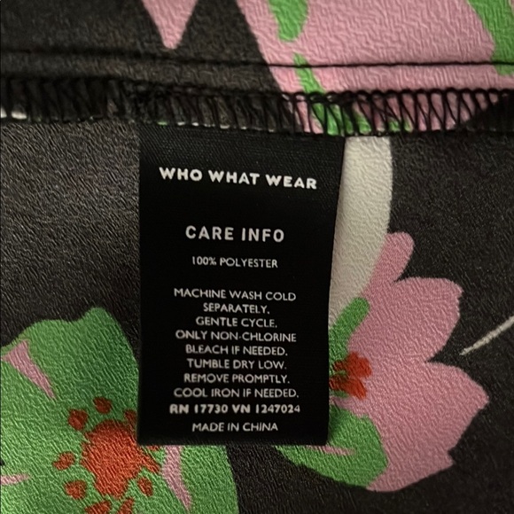 Who What Wear Black Floral Wrap Midi Sleeveless Sundress With Ruffled Asym Hem - Picture 5 of 5